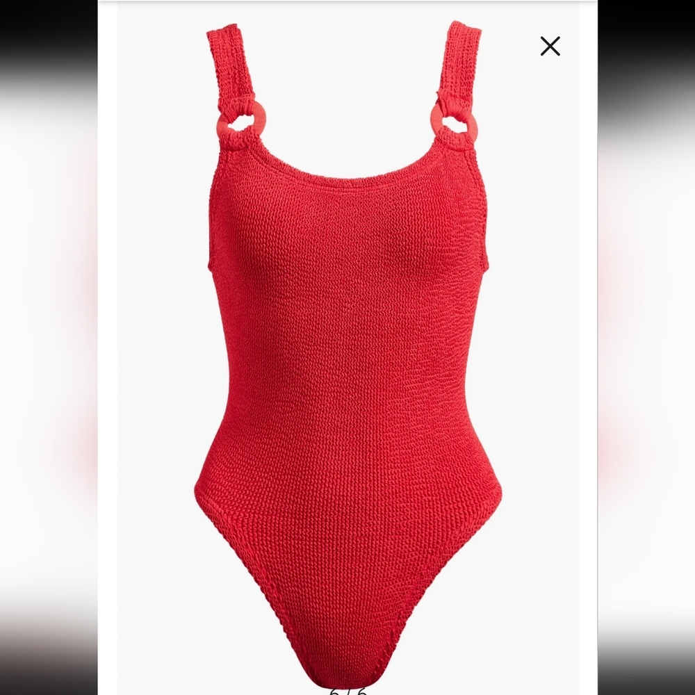 HUNZA G DOMINO One Piece Swimsuit Sz:One Size In Red - Picture 5 of 16